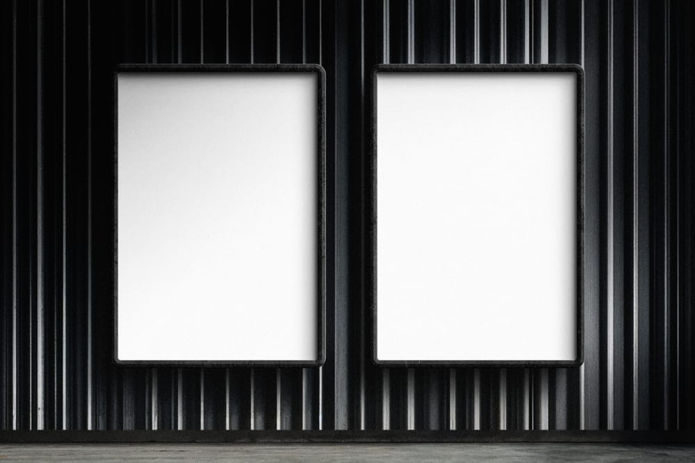 Black Metal Frame Poster Mockup
