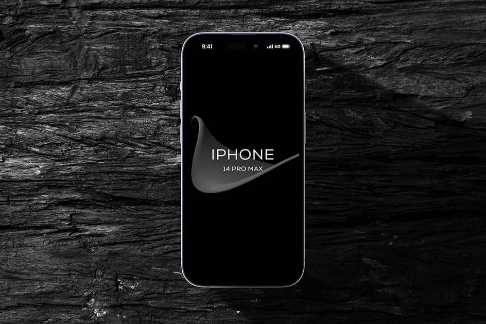 Black iPhone 14 Pro Max Mockup