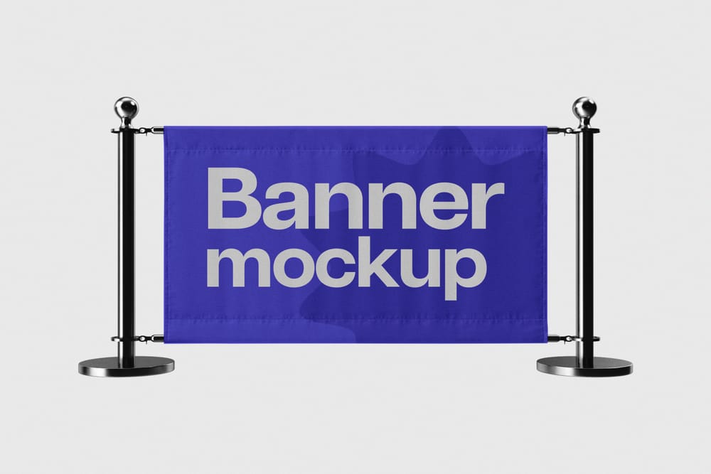 Blue Banner Mockup