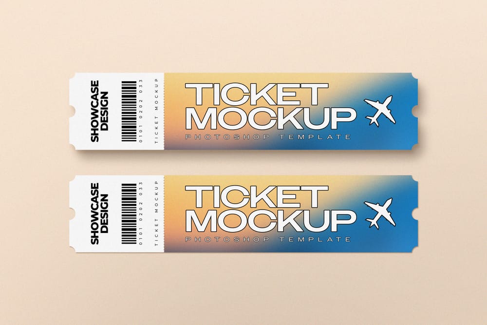 Gradient Ticket Mockup