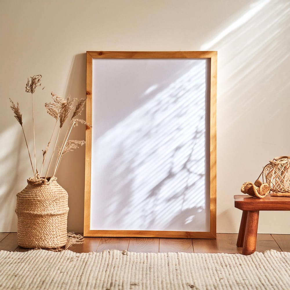 Boho Minimal Interior Frame Poster Mockup