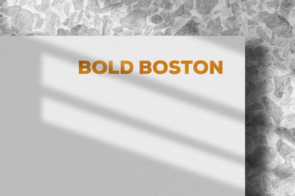 Bold Boston Gold Logo Mockup