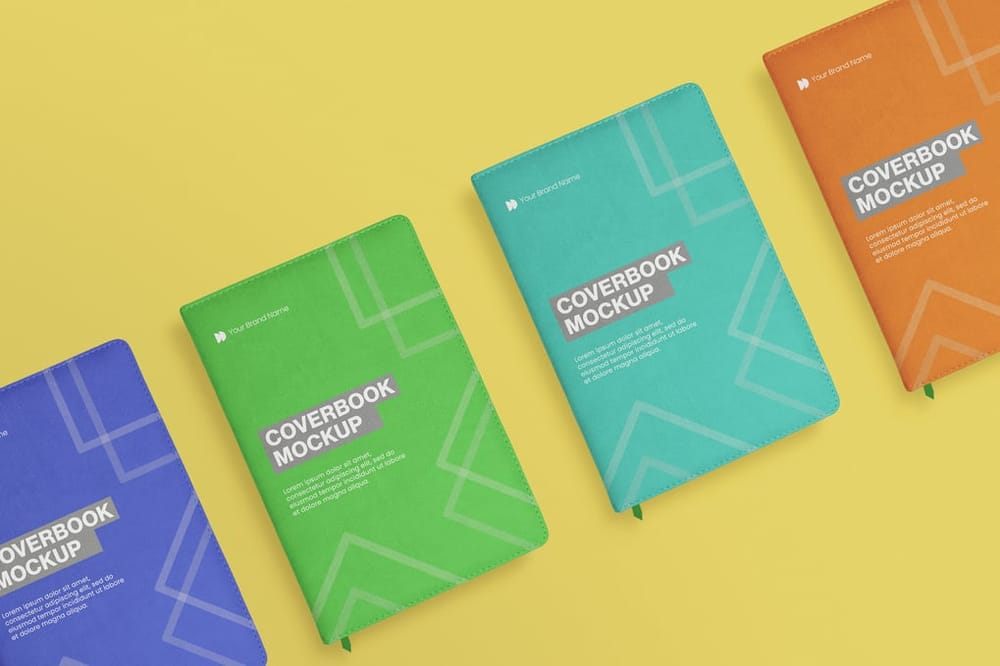 Book Cover Mockup on Yellow Background