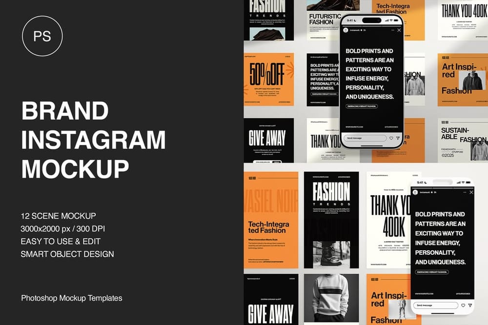 Brand Instagram Mockup With iPhone