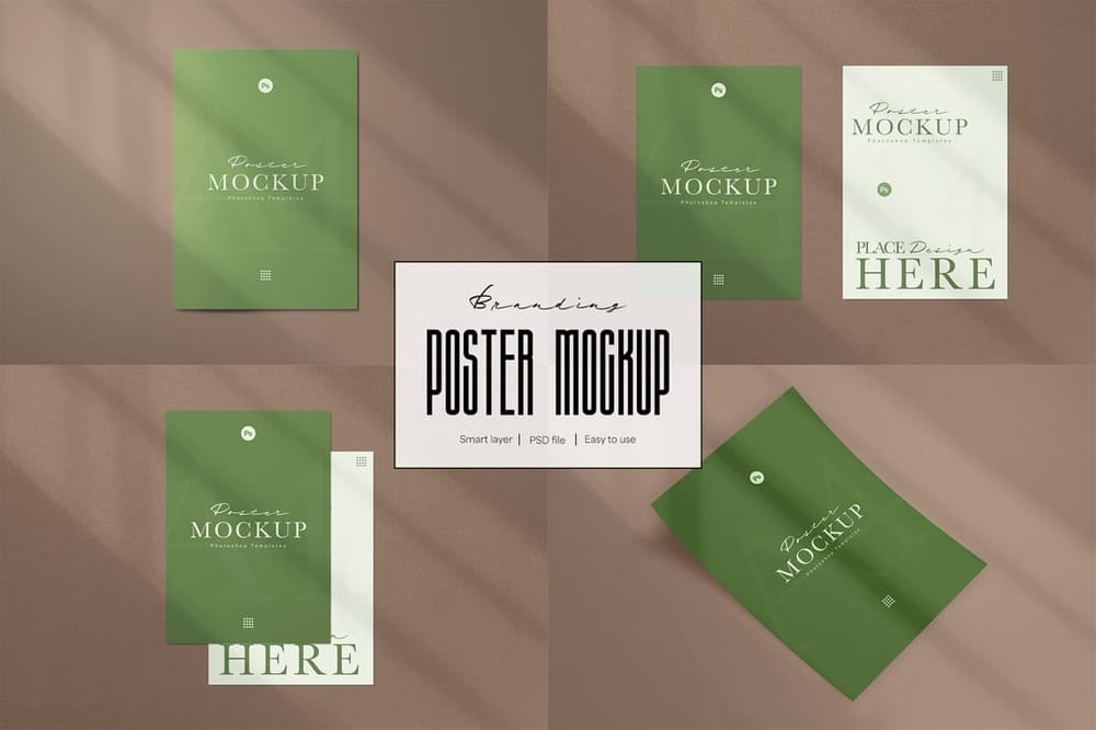 Branding Poster Mockup With Shadow