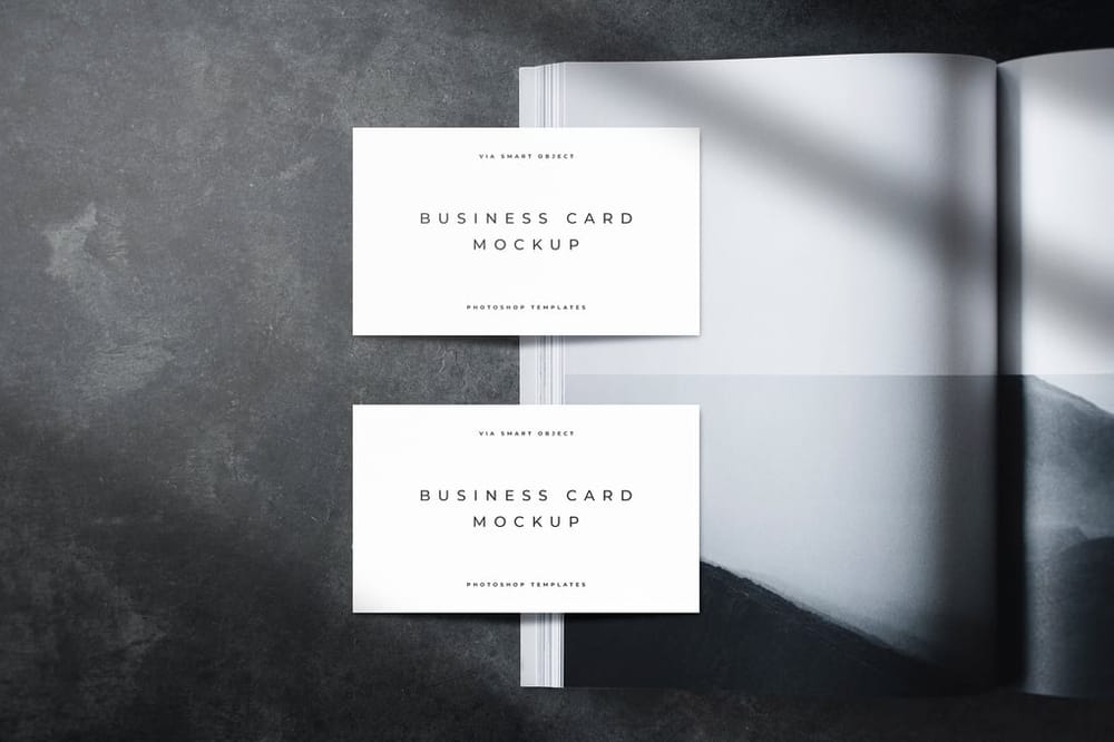 Luxury Business Card Mockup on Book