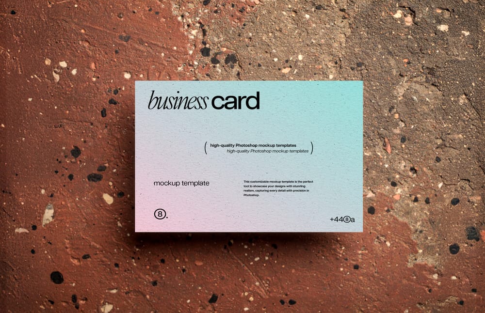 Business Card Mockup on Terrazzo