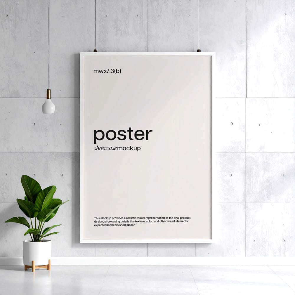 Clean White Frame Poster Mockup
