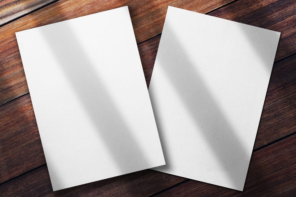 Close-Up Poster Mockup on Wooden Surface