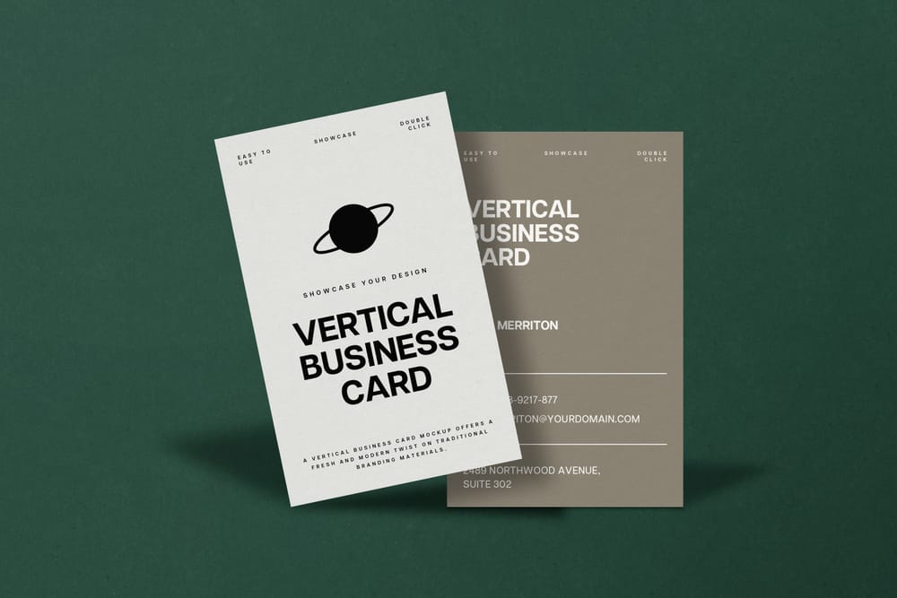 Vertical Business Card Mockup