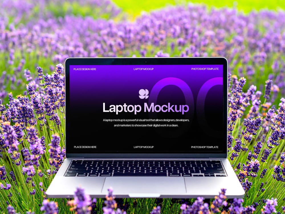 Lavender Field Laptop Mockup