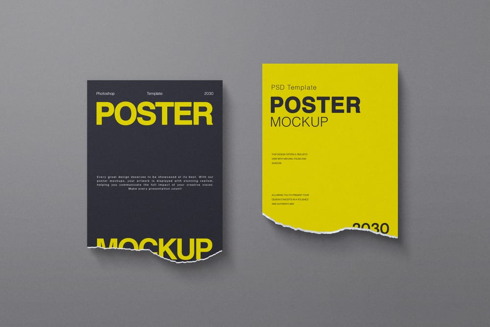 Simple Ripped Poster Mockup