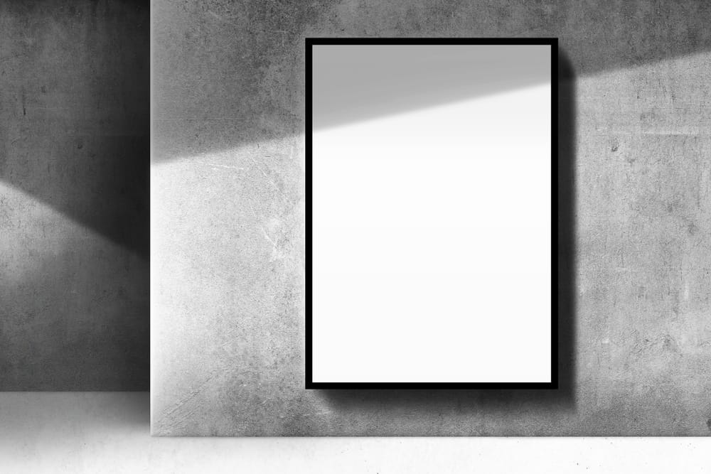 Frame A3 Poster Mockup on Wall Background