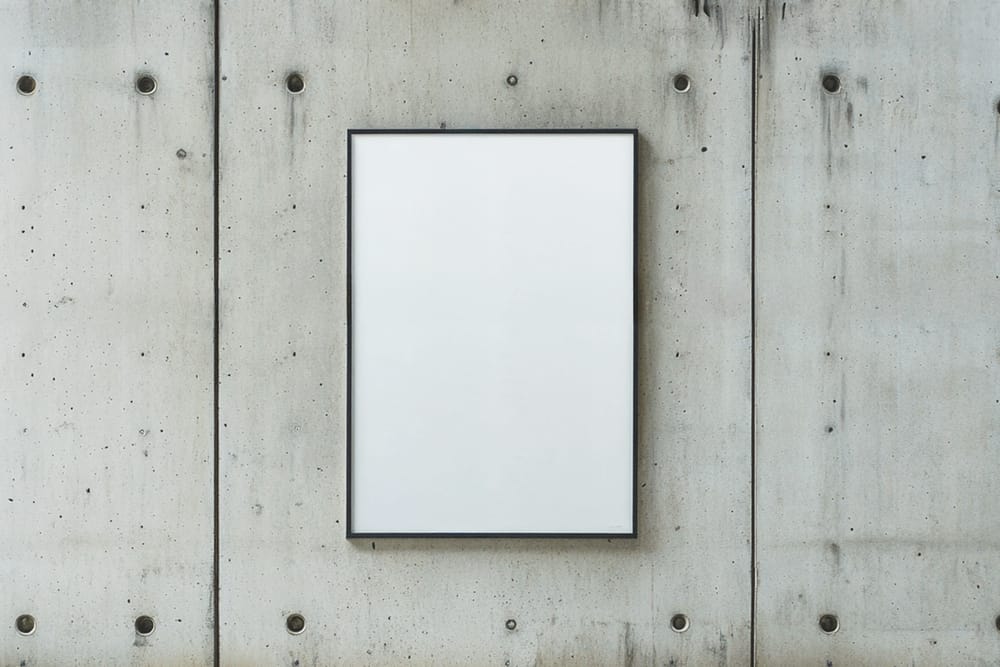 Frame Poster Mockup Cement Surface Background