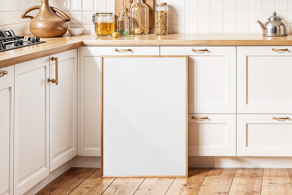 Frame Poster Mockup In Kitchen