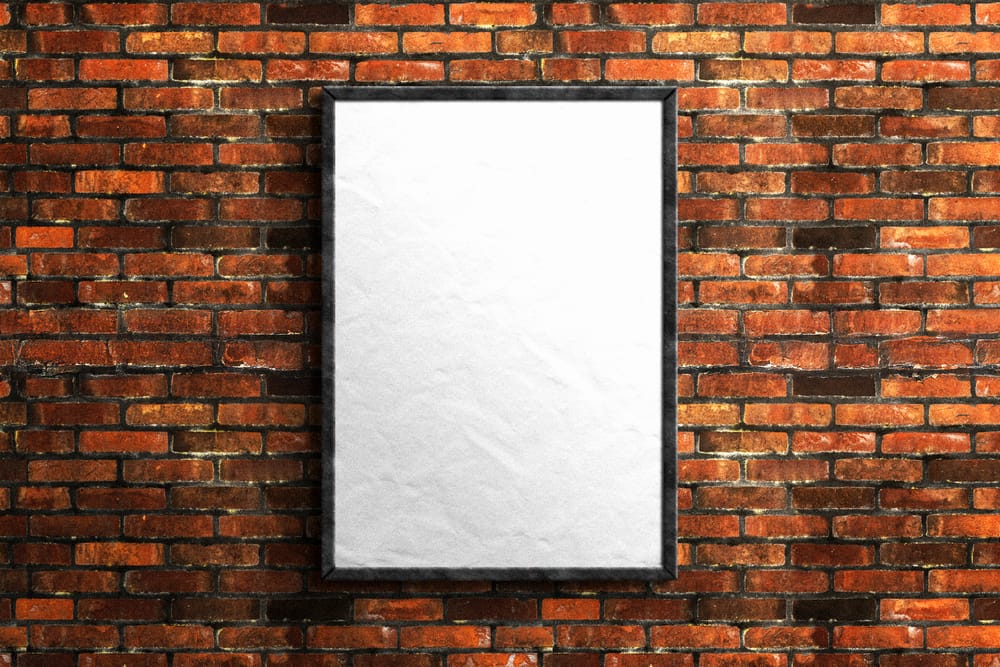 Frame Poster Mockup On Wall Brick
