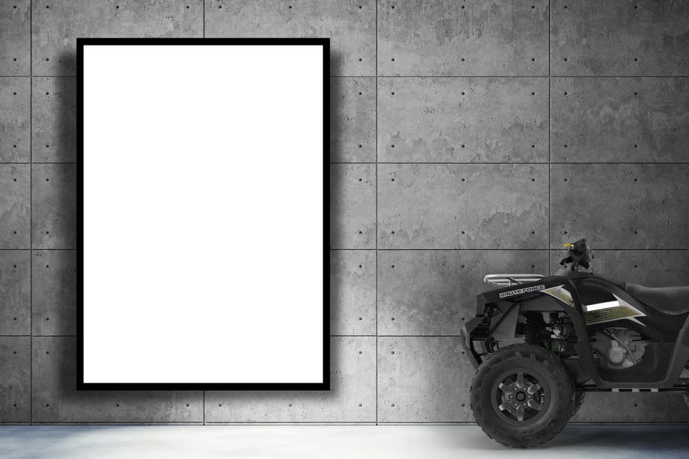 Frame Poster Mockup with Quad Bike