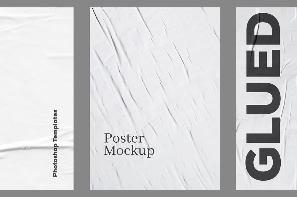 Simple Glued Poster Mockup