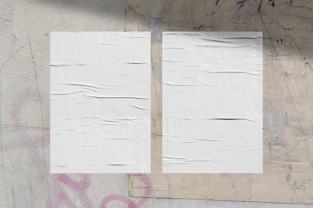 Glued Street Poster Mockup