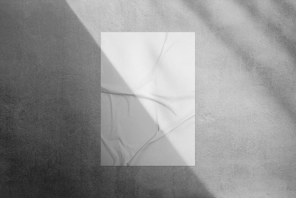 Glued Wall Poster Mockup With Shadow
