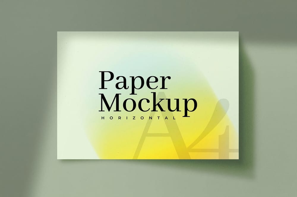 Horizontal Paper Mockup