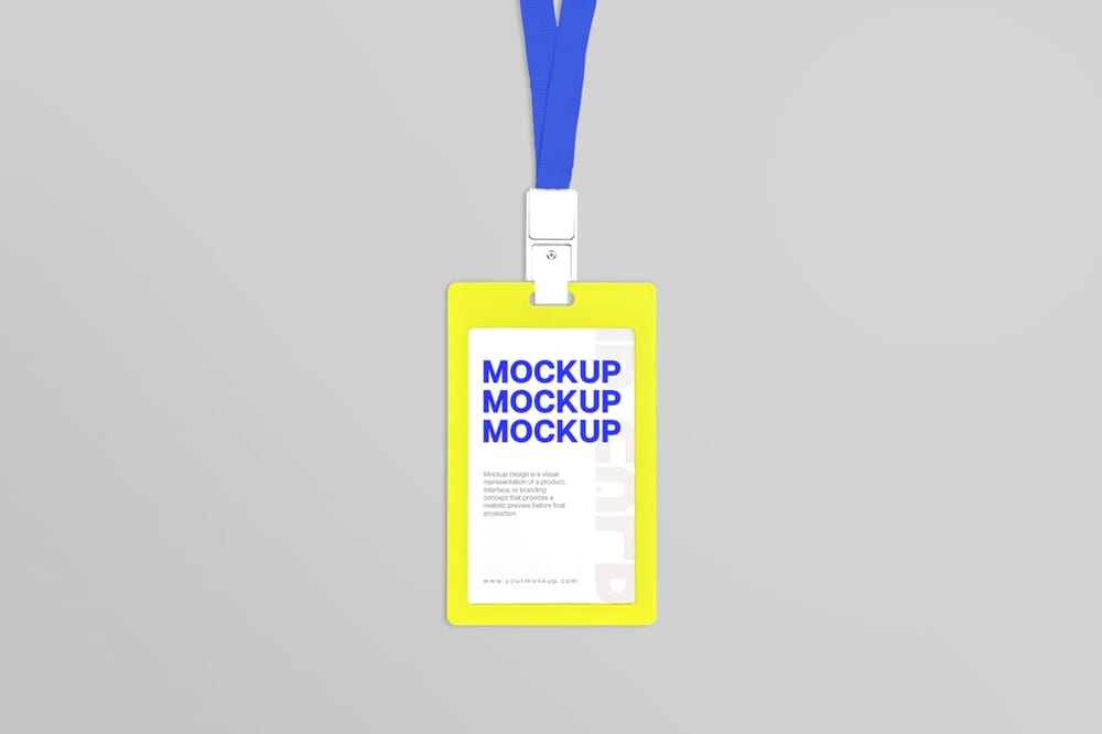 ID Card Mockup on Gray Background