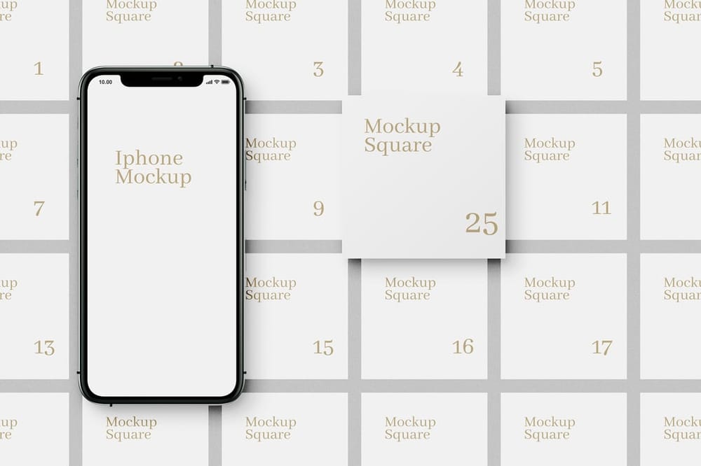 Minimalist iPhone and Square Mockup Set