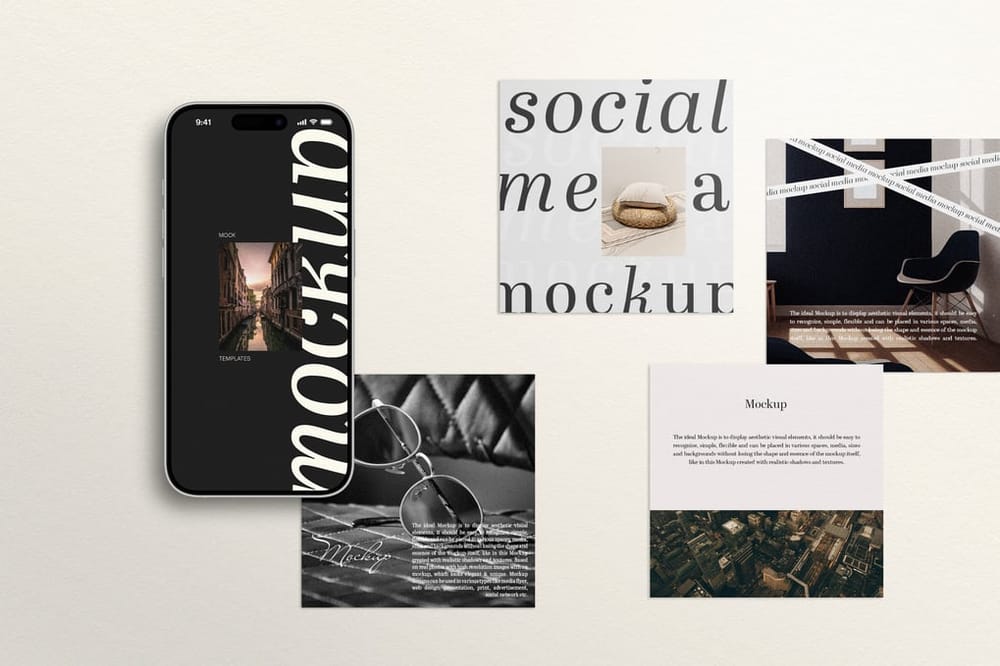 Instagram Post and Phone Mockup Template