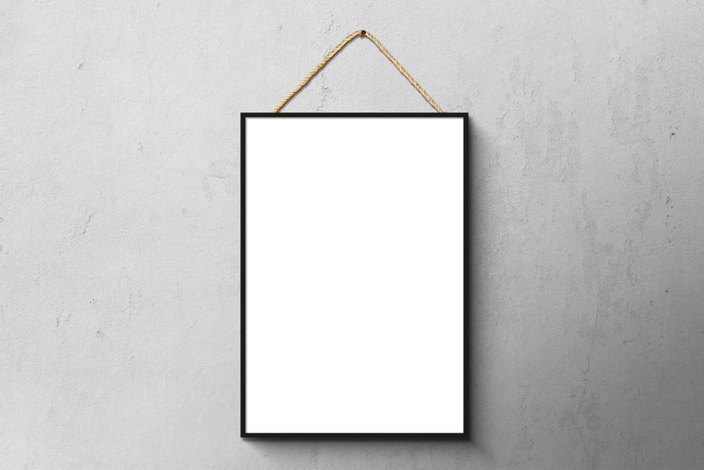 Interior Hanging Frame Poster Mockup