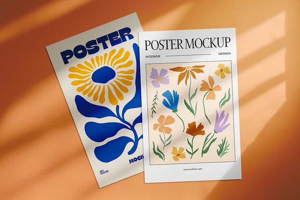 Isometric Print Poster Mockup