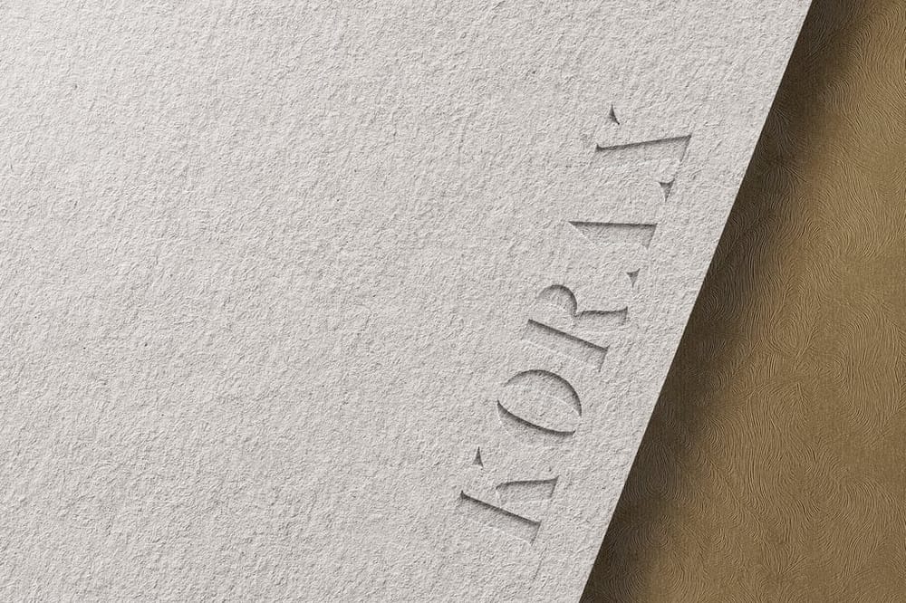 Korax Embossed Logo Mockup