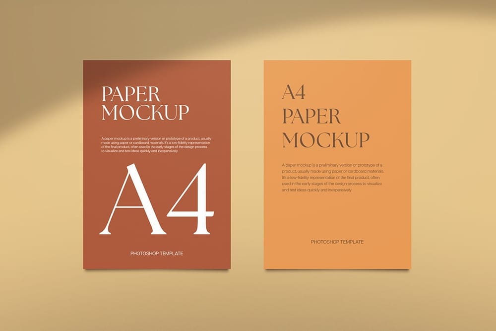 Minimal Brown A4 Paper Mockup