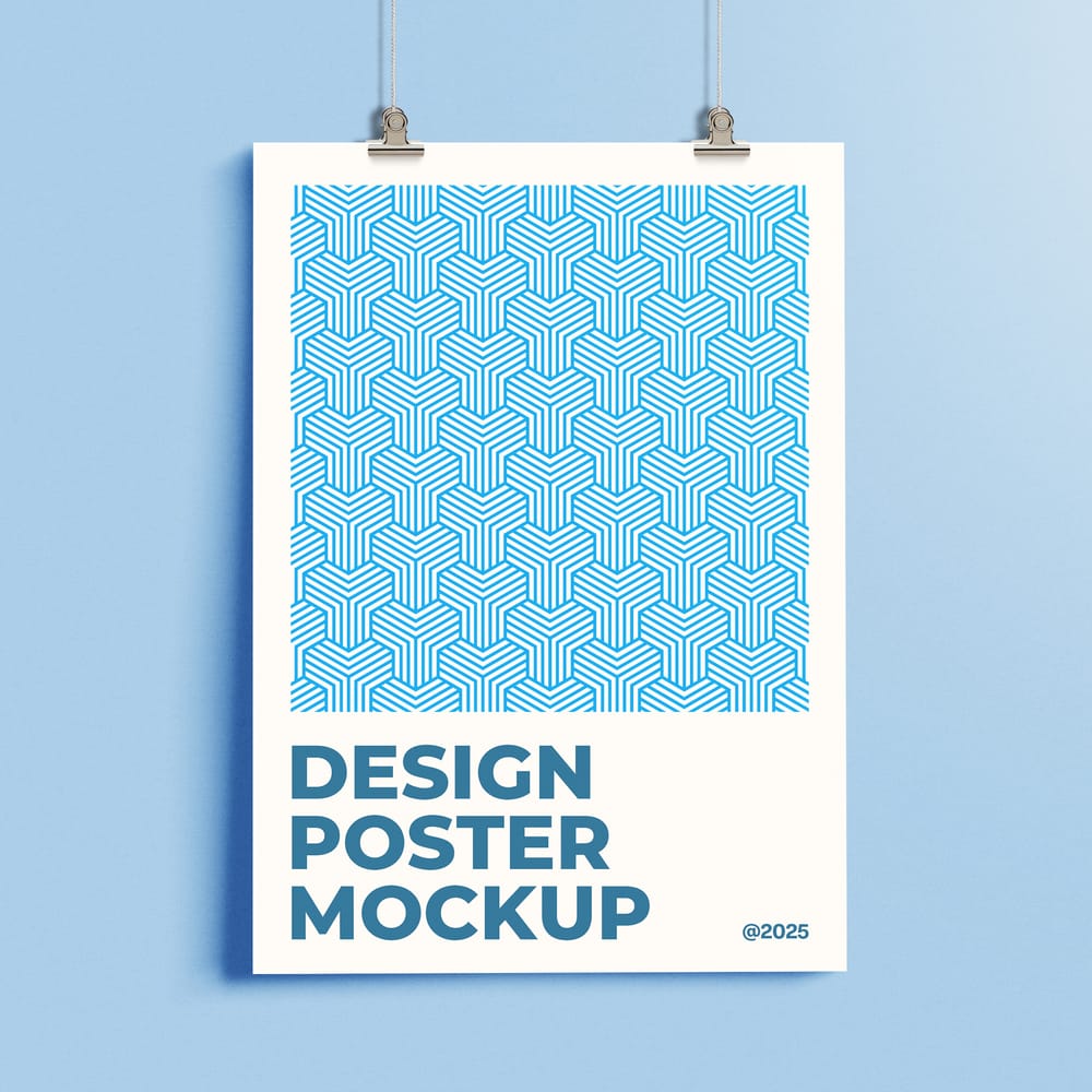 Minimal Hanging Poster Mockup