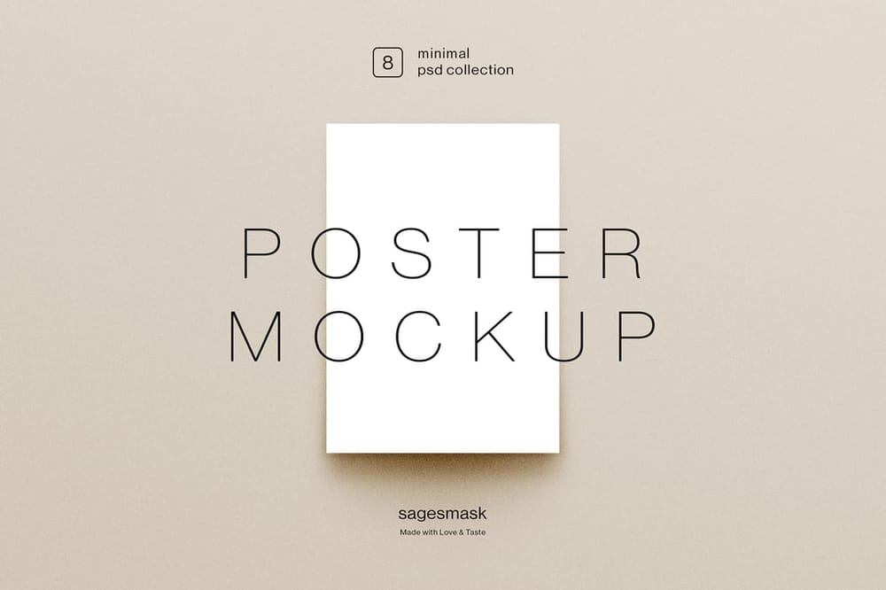 Minimal Poster Mockup With Background Color