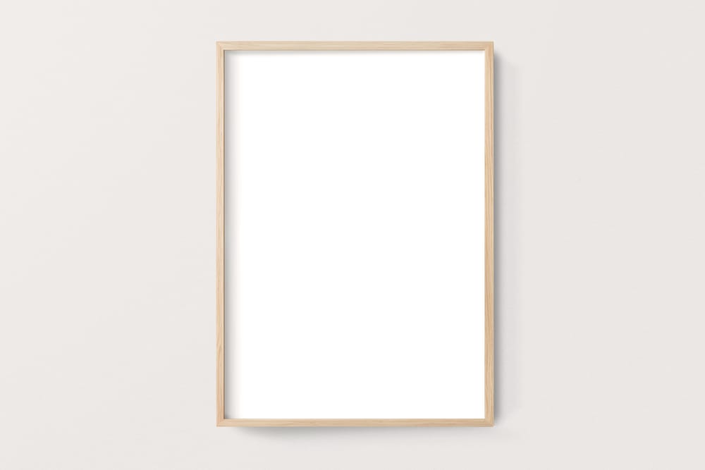 Minimal Wooden Frame Poster Mockup