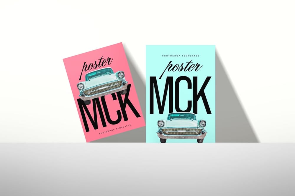 Modern Poster Mockup Scene with Retro Vibe