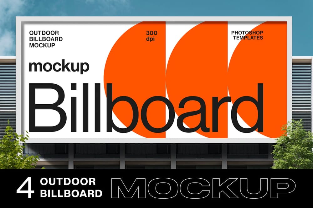 Realistic Billboard PSD for Outdoor Display