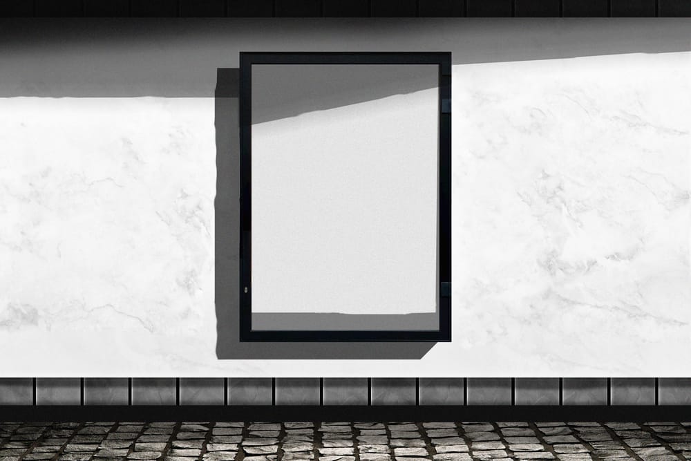 Outdoor Frame Poster Mockups on Street