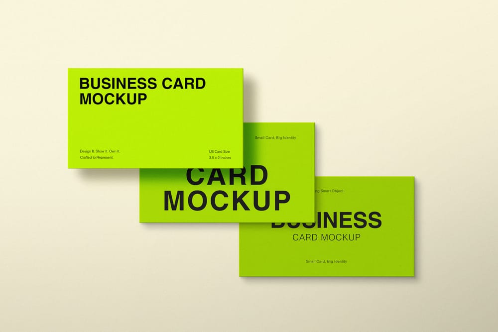 Overlapped Neon Business Card Mockup