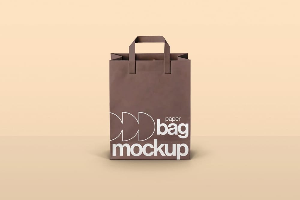 Modern Brown Paper Bag Mockup