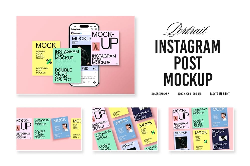 Editable Instagram Portrait Mockup