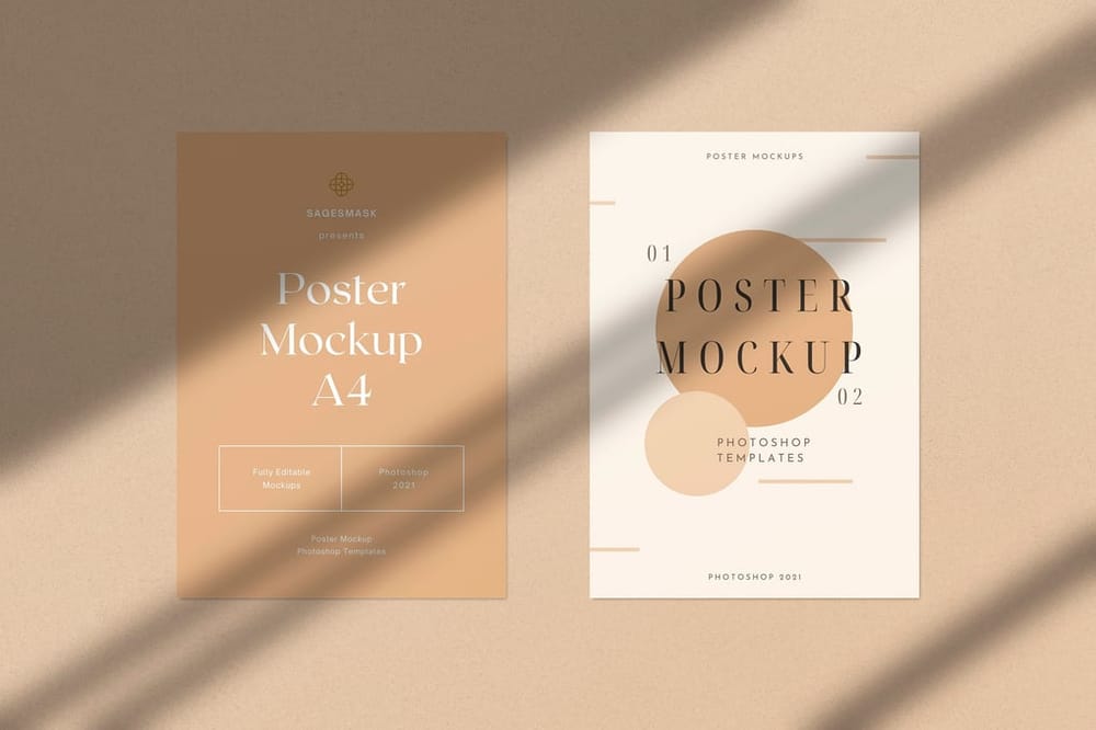 Poster Mockup With Shadow Overlay