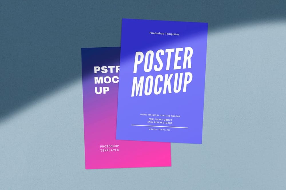 Poster Mockup on wall Background