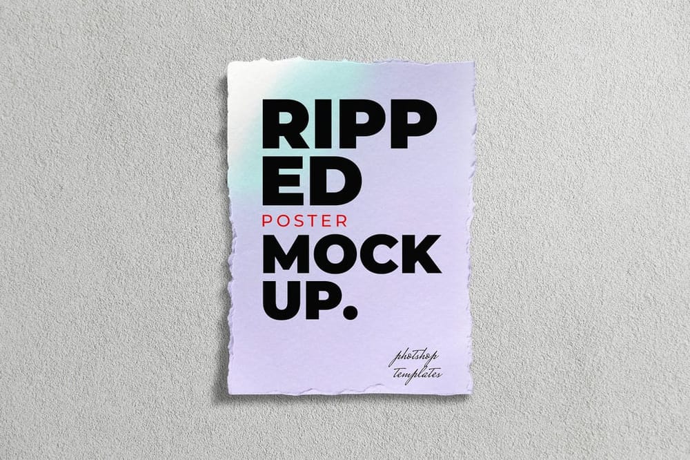 Gradient Ripped Poster Mockup