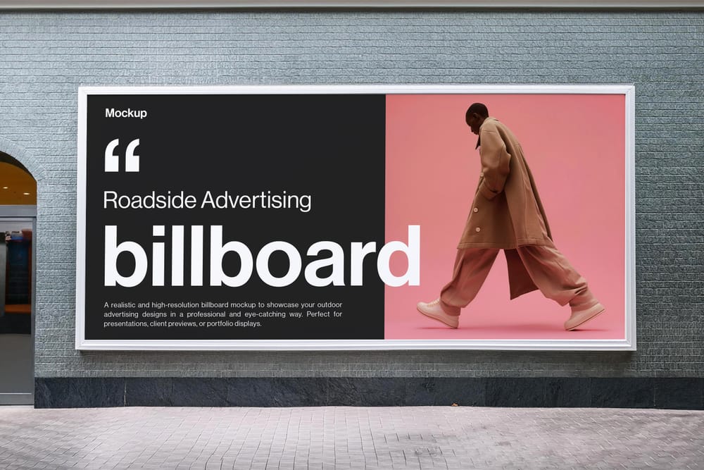 Roadside Advertising Billboard Mockup