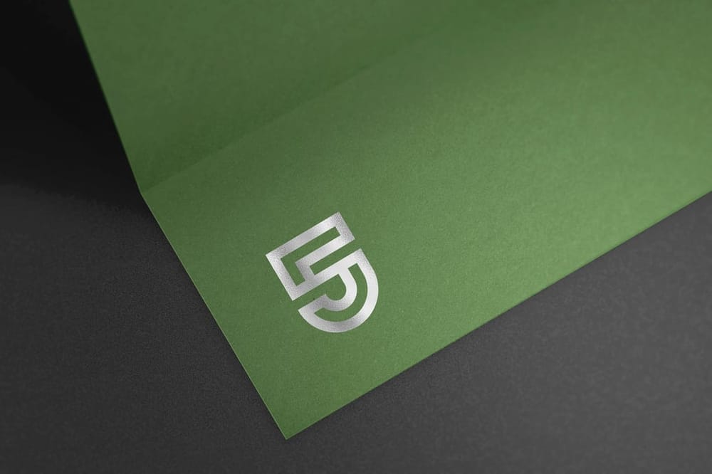 Silver Logo Mockup On Black Background