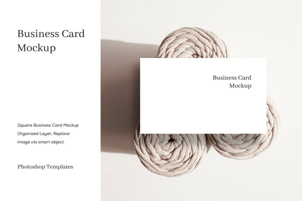 Square Business Card Mockup