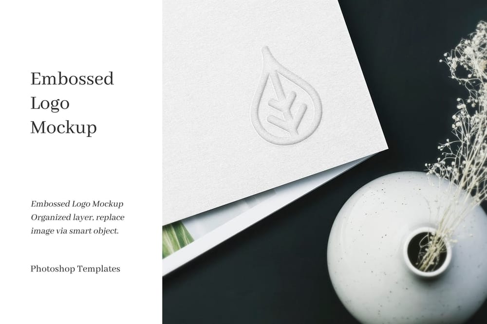 Square Embossed Logo Mockup