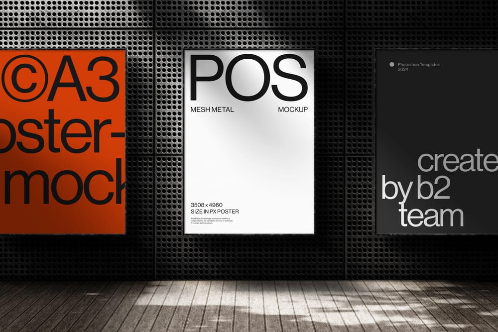 Three Frame Poster Mockup