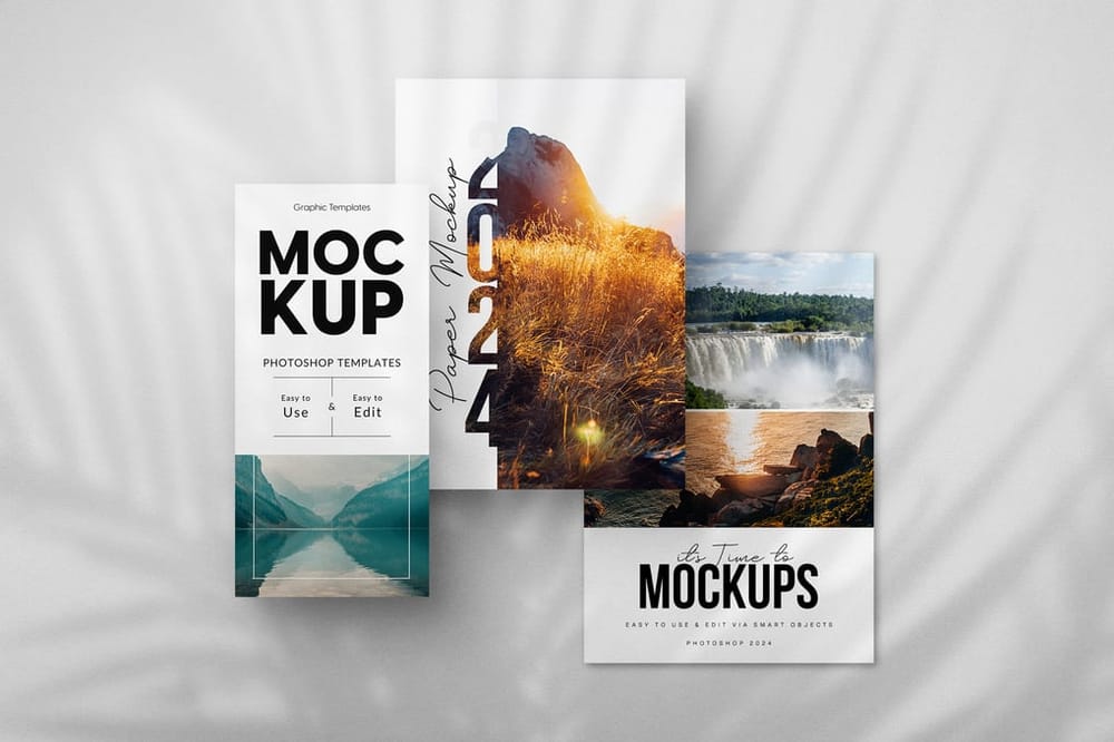 Travel Paper Set Mockup